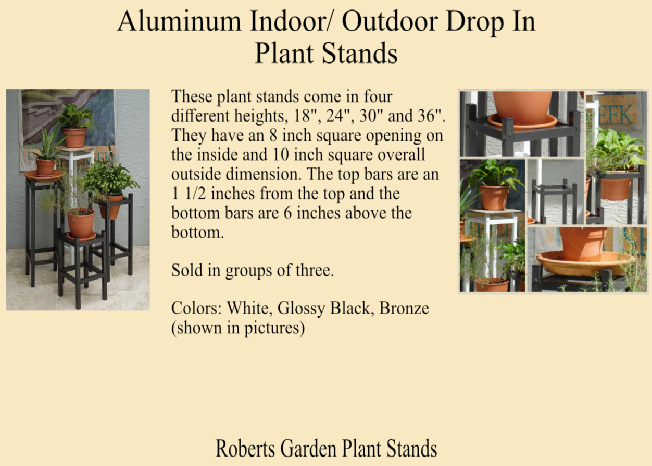 Aluminum Indoor/ Outdoor Drop In Plant Stands